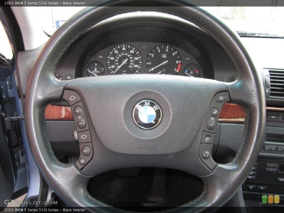 Black Interior Steering Wheel for the 2003 BMW 5 Series 530i Sedan #64164346