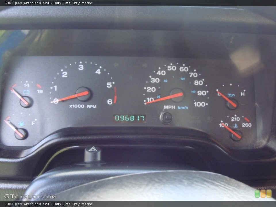 Dark Slate Gray Interior Gauges for the 2003 Jeep Wrangler X 4x4 #64182928
