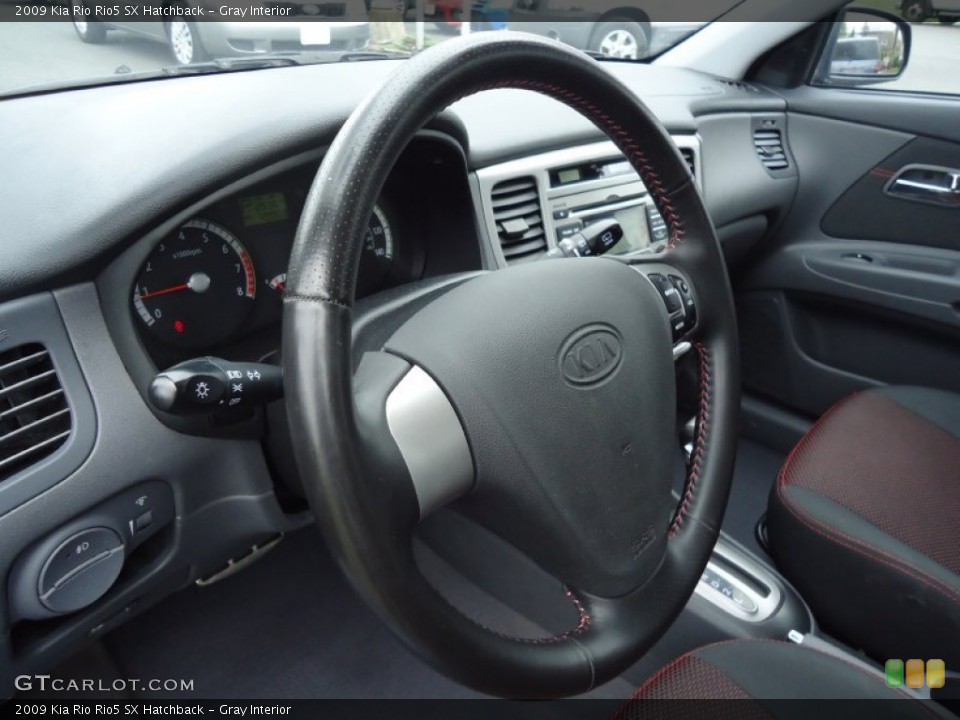 Gray Interior Steering Wheel for the 2009 Kia Rio Rio5 SX Hatchback #64189469