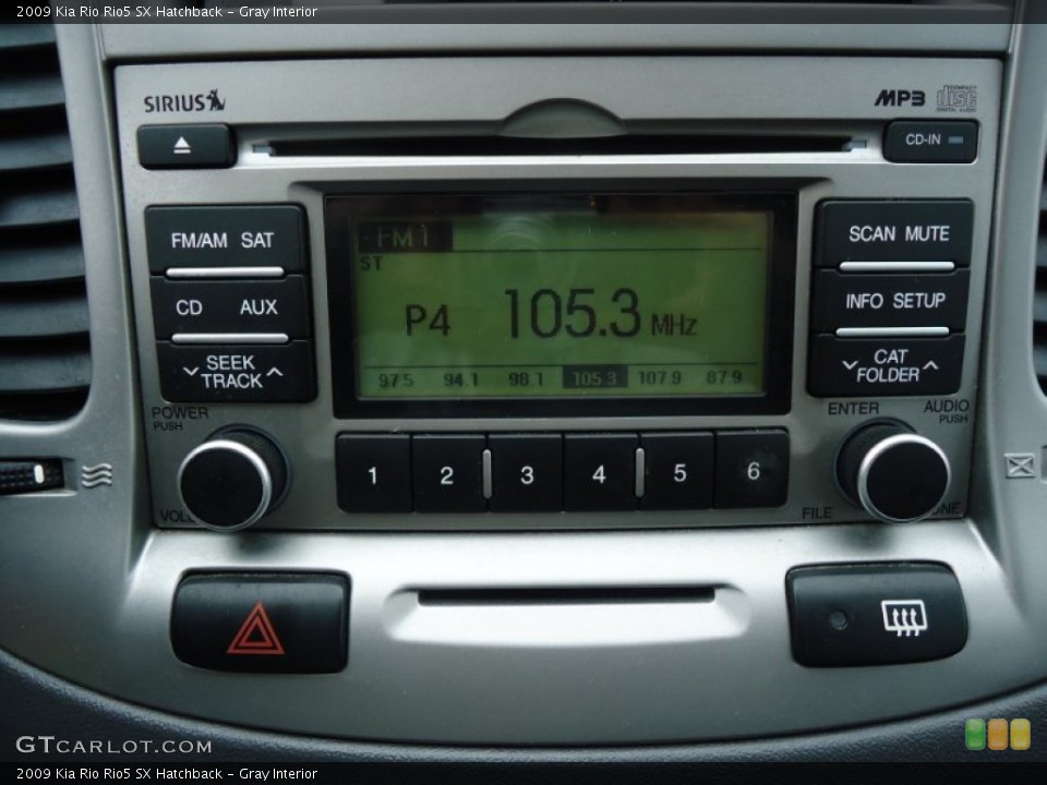 Gray Interior Audio System for the 2009 Kia Rio Rio5 SX Hatchback #64189559
