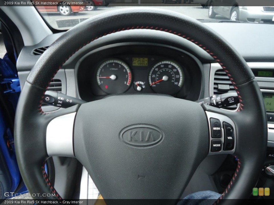 Gray Interior Steering Wheel for the 2009 Kia Rio Rio5 SX Hatchback #64189568