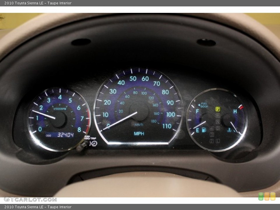 Taupe Interior Gauges for the 2010 Toyota Sienna LE #64227446