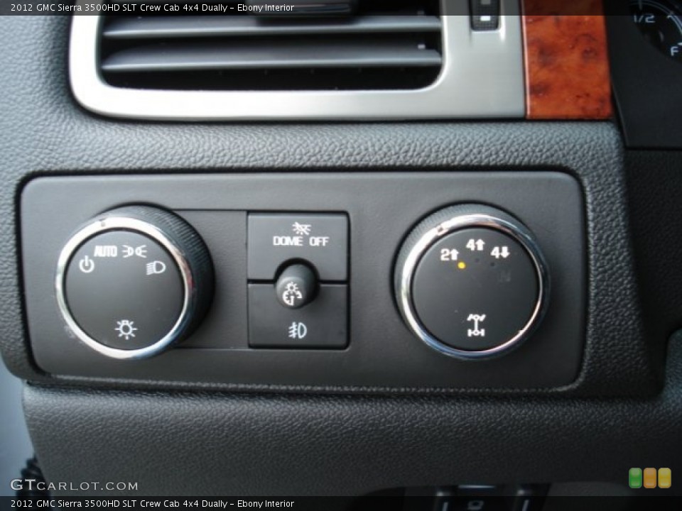 Ebony Interior Controls for the 2012 GMC Sierra 3500HD SLT Crew Cab 4x4 Dually #64234918