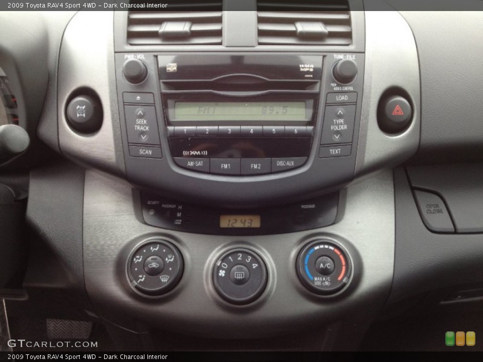 Dark Charcoal Interior Controls for the 2009 Toyota RAV4 Sport 4WD #64240406