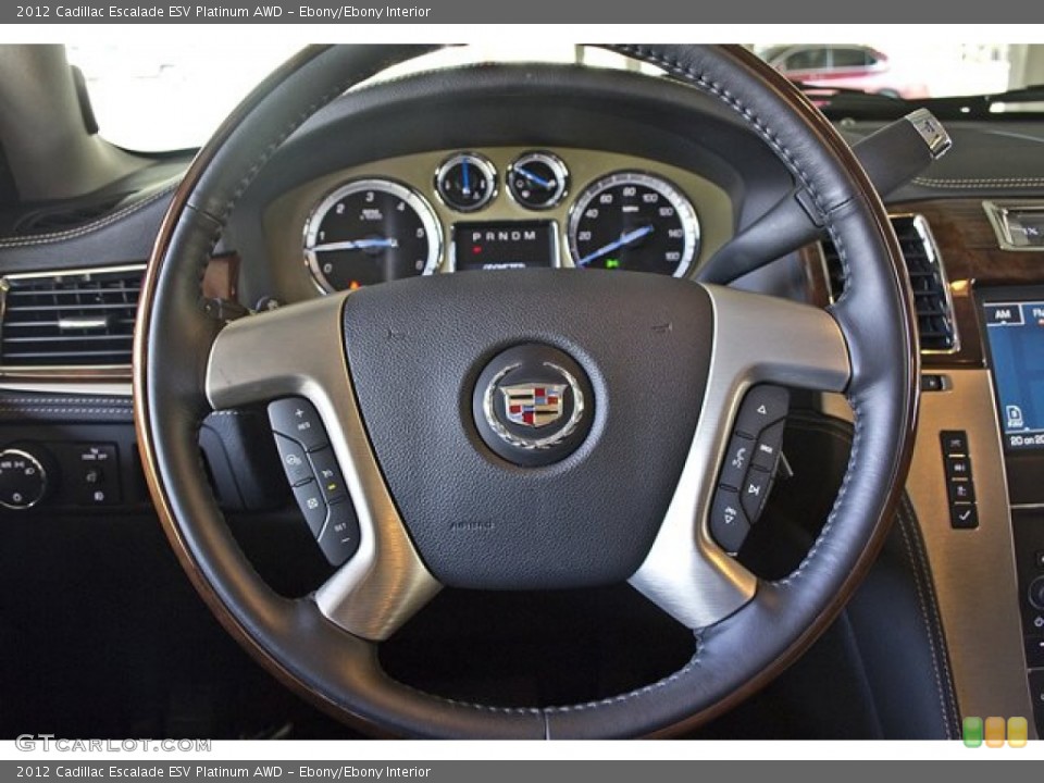 Ebony/Ebony Interior Steering Wheel for the 2012 Cadillac Escalade ESV Platinum AWD #64251050