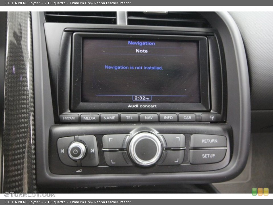 Titanium Grey Nappa Leather Interior Controls for the 2011 Audi R8 Spyder 4.2 FSI quattro #64251229