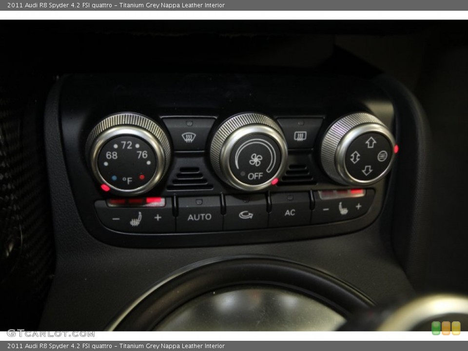 Titanium Grey Nappa Leather Interior Controls for the 2011 Audi R8 Spyder 4.2 FSI quattro #64251248