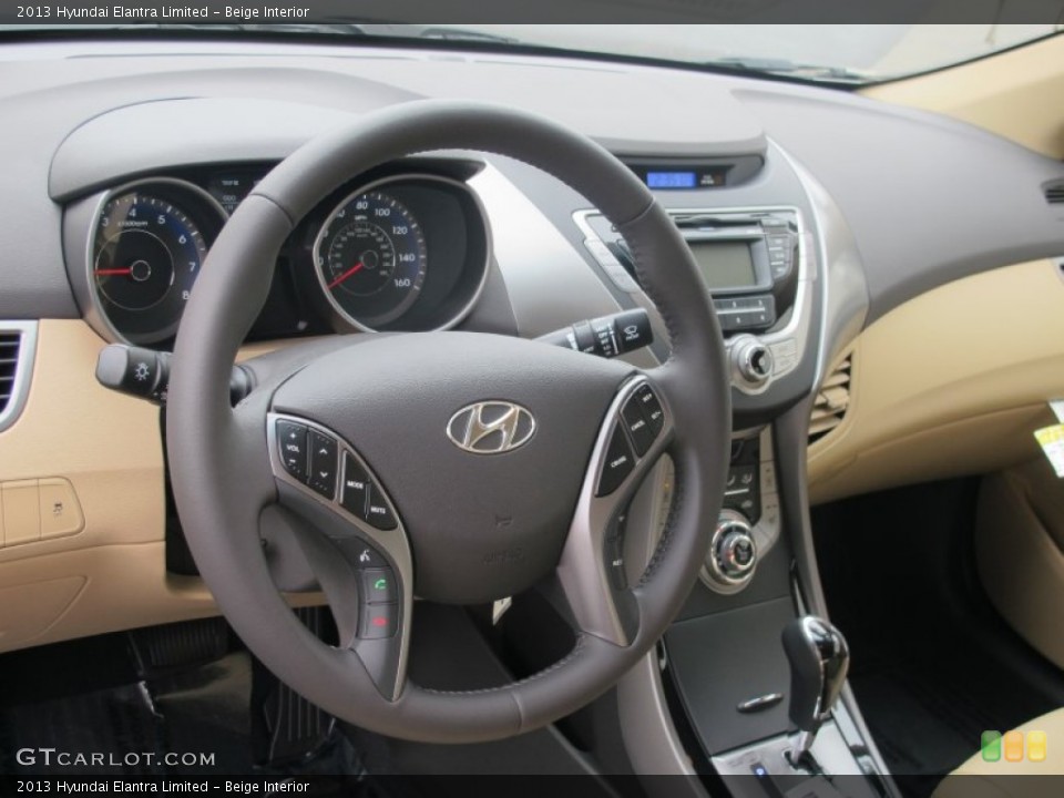 Beige Interior Dashboard for the 2013 Hyundai Elantra Limited #64253063