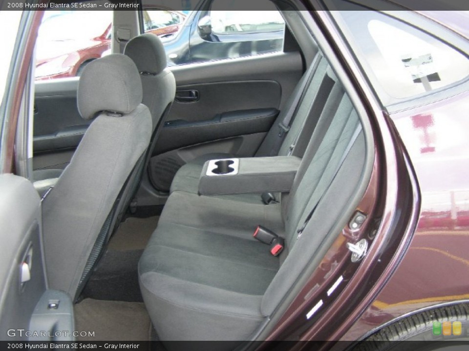 Gray Interior Rear Seat for the 2008 Hyundai Elantra SE Sedan #64254461