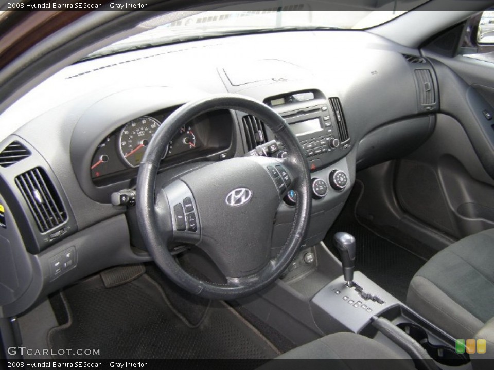 Gray Interior Dashboard for the 2008 Hyundai Elantra SE Sedan #64254470