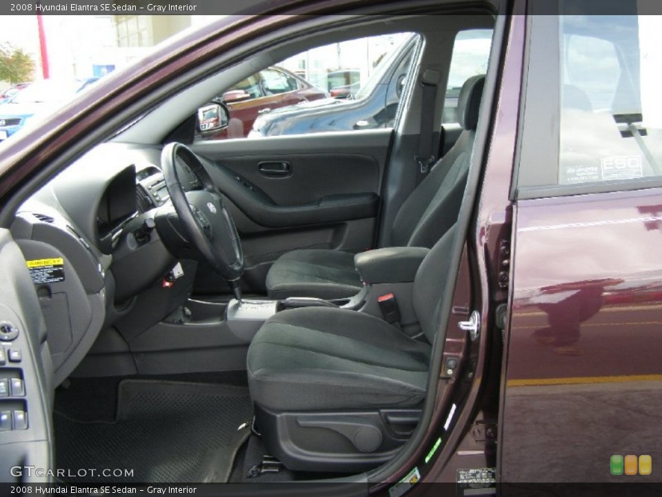 Gray Interior Photo for the 2008 Hyundai Elantra SE Sedan #64254482