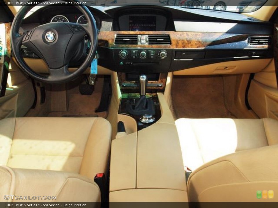 Beige Interior Dashboard for the 2006 BMW 5 Series 525xi Sedan #64256333