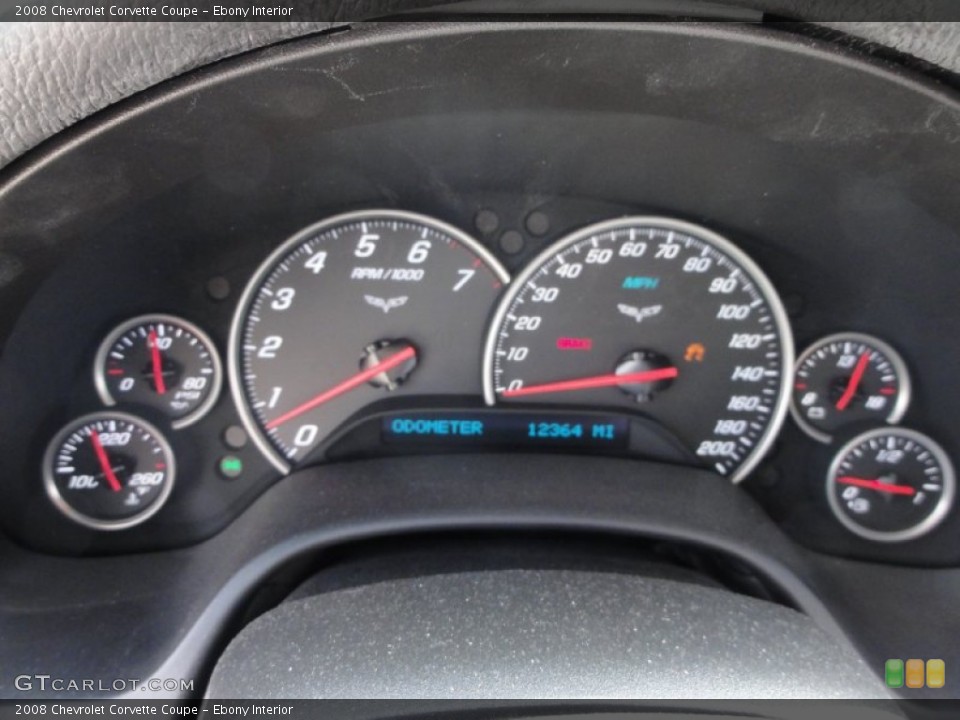 Ebony Interior Gauges for the 2008 Chevrolet Corvette Coupe #64268930