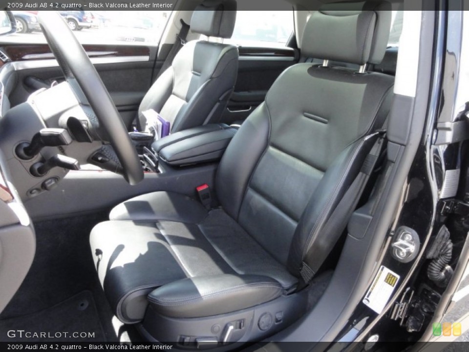Black Valcona Leather 2009 Audi A8 Interiors