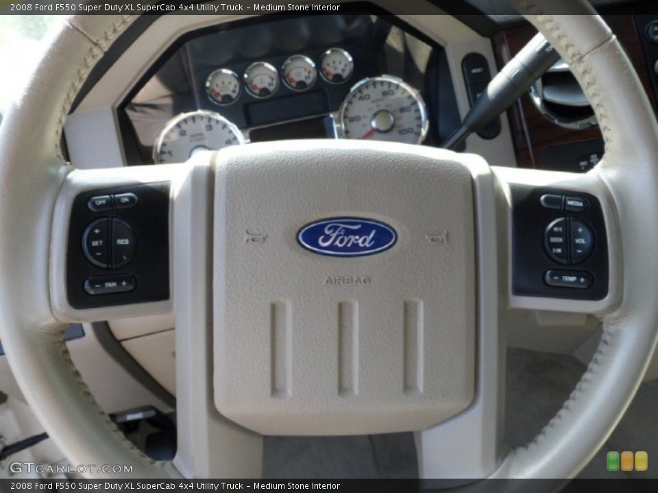 Medium Stone Interior Steering Wheel for the 2008 Ford F550 Super Duty XL SuperCab 4x4 Utility Truck #64280879
