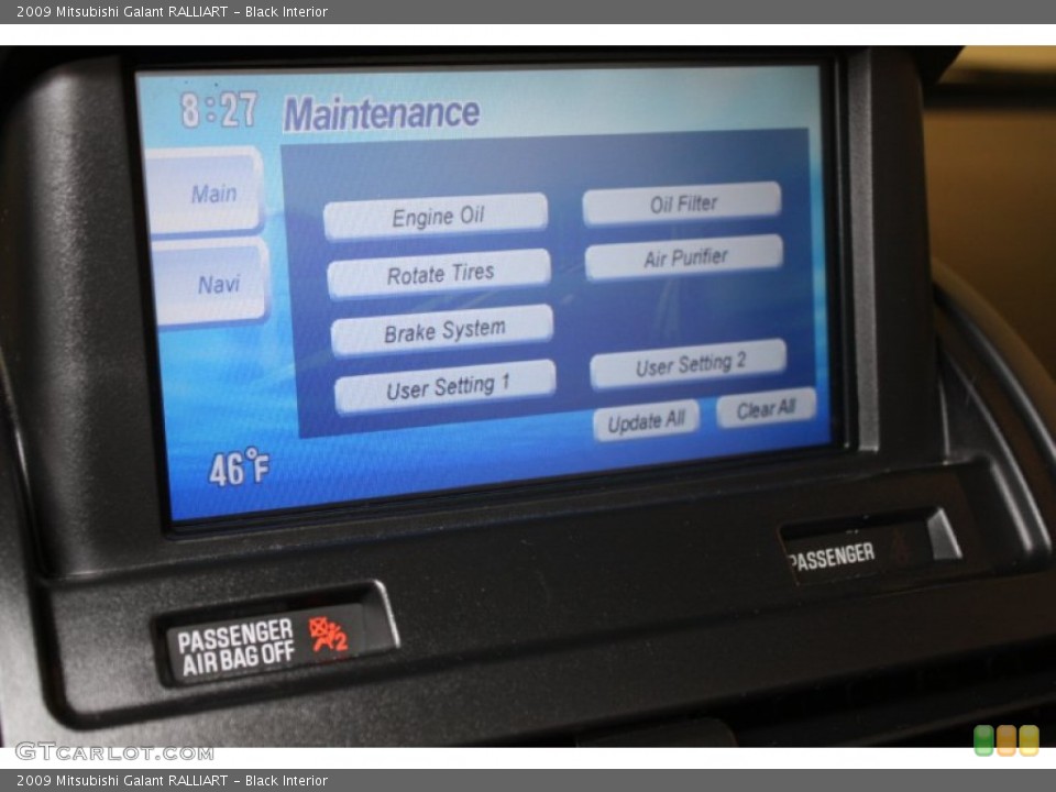 Black Interior Controls for the 2009 Mitsubishi Galant RALLIART #64284602