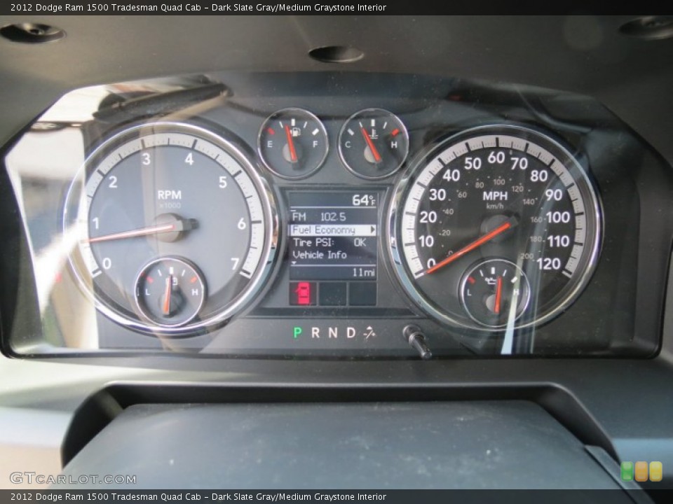 Dark Slate Gray/Medium Graystone Interior Gauges for the 2012 Dodge Ram 1500 Tradesman Quad Cab #64286687