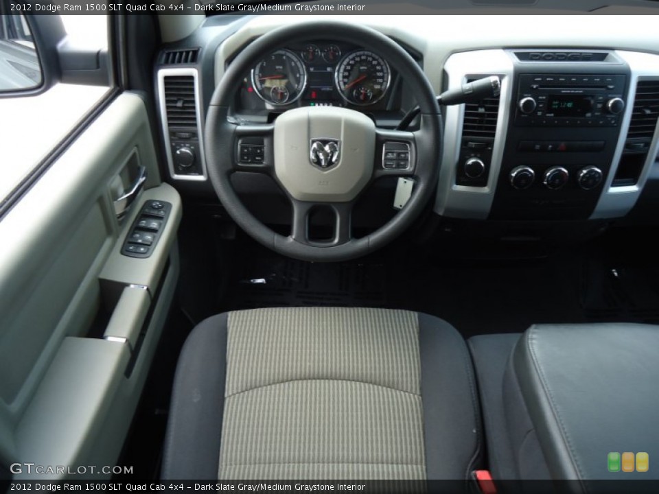Dark Slate Gray/Medium Graystone Interior Dashboard for the 2012 Dodge Ram 1500 SLT Quad Cab 4x4 #64292510
