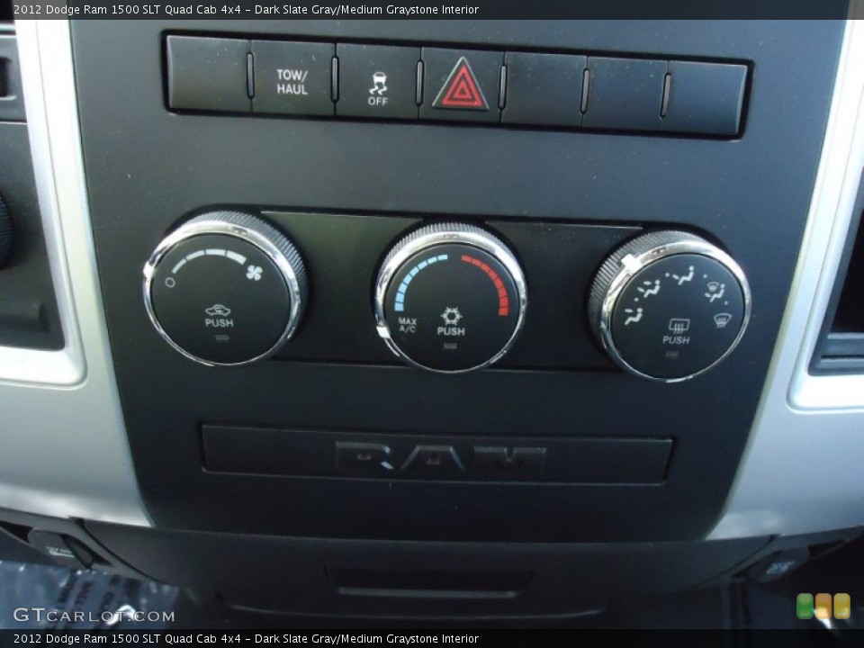 Dark Slate Gray/Medium Graystone Interior Controls for the 2012 Dodge Ram 1500 SLT Quad Cab 4x4 #64292554