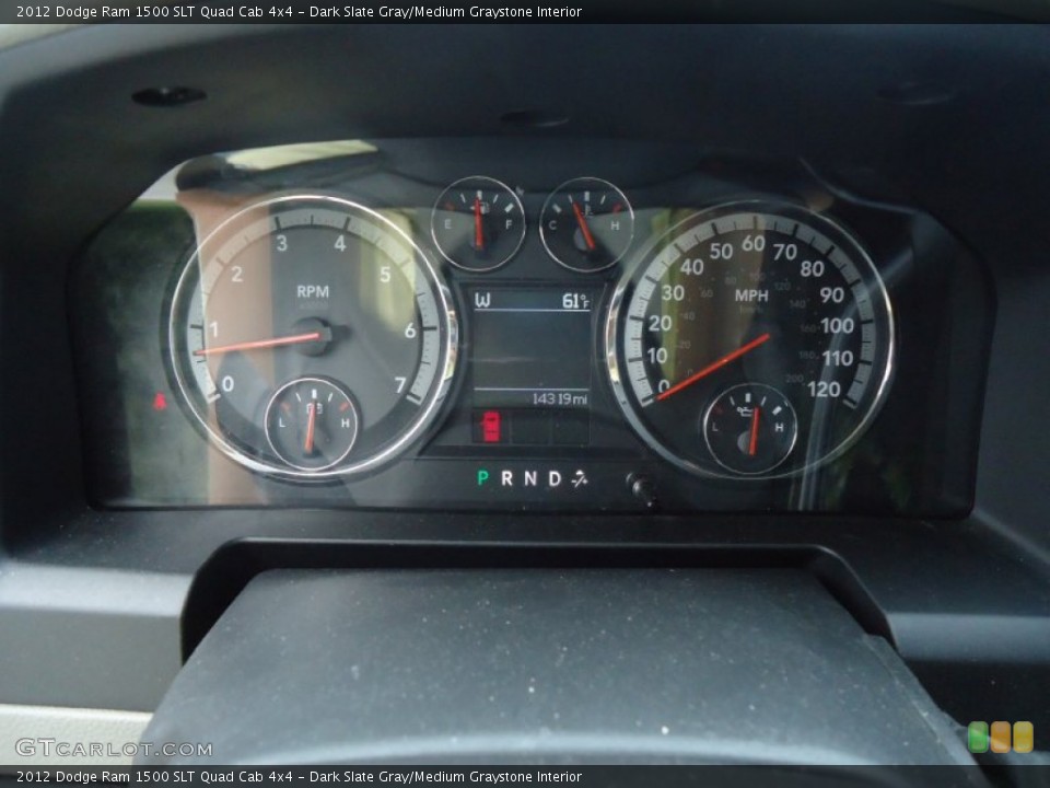 Dark Slate Gray/Medium Graystone Interior Gauges for the 2012 Dodge Ram 1500 SLT Quad Cab 4x4 #64292572