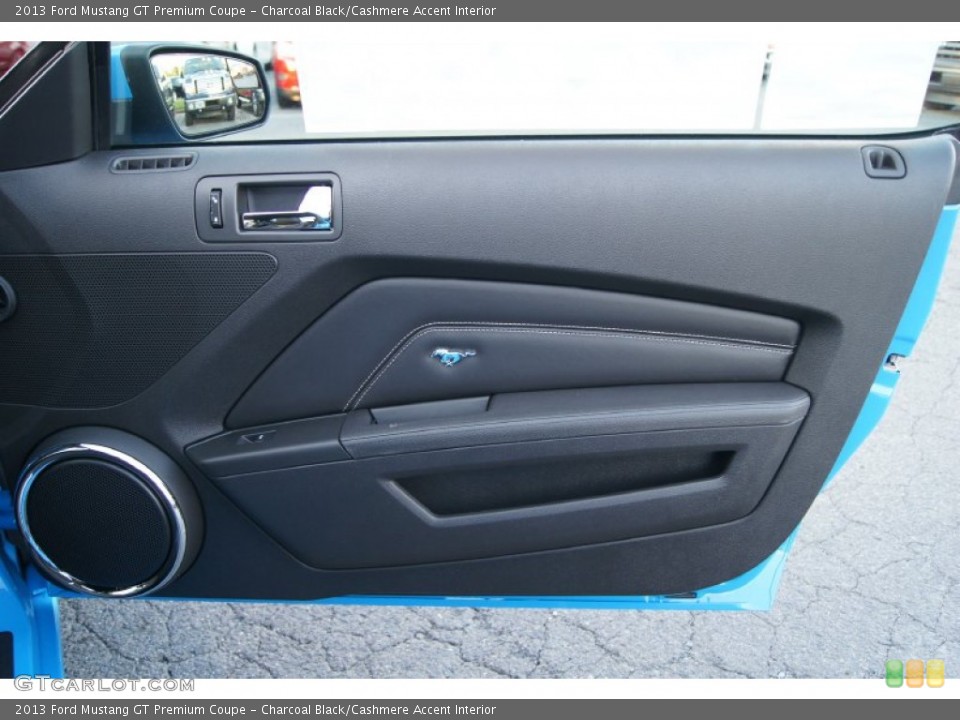 Charcoal Black/Cashmere Accent Interior Door Panel for the 2013 Ford Mustang GT Premium Coupe #64297629