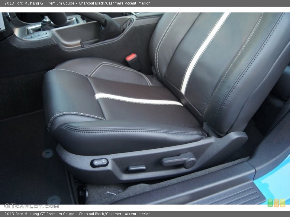Charcoal Black/Cashmere Accent Interior Front Seat for the 2013 Ford Mustang GT Premium Coupe #64297641