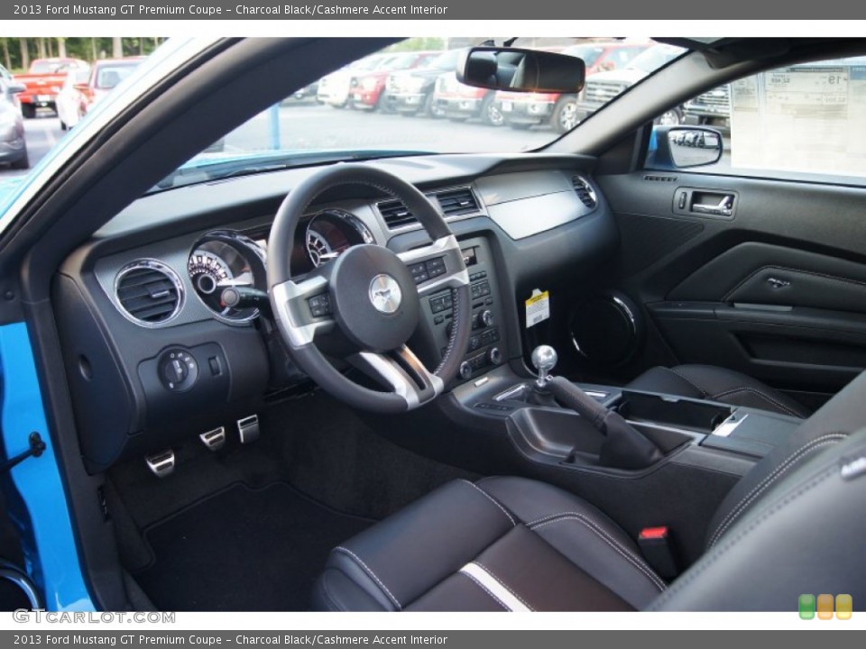 Charcoal Black/Cashmere Accent Interior Photo for the 2013 Ford Mustang GT Premium Coupe #64297651