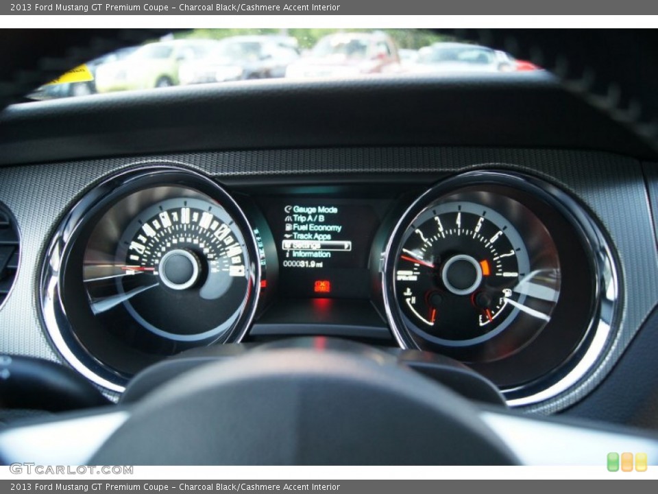 Charcoal Black/Cashmere Accent Interior Gauges for the 2013 Ford Mustang GT Premium Coupe #64297665