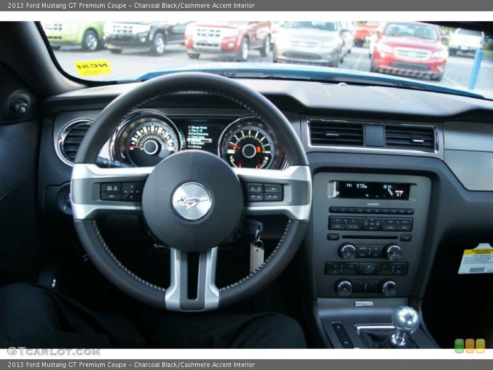 Charcoal Black/Cashmere Accent Interior Dashboard for the 2013 Ford Mustang GT Premium Coupe #64297704