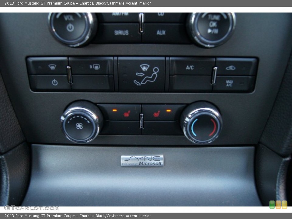 Charcoal Black/Cashmere Accent Interior Controls for the 2013 Ford Mustang GT Premium Coupe #64297731