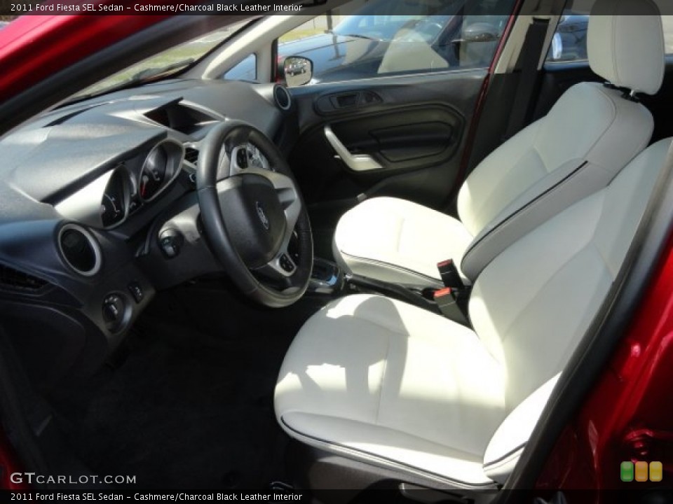 Cashmere/Charcoal Black Leather Interior Photo for the 2011 Ford Fiesta SEL Sedan #64302593