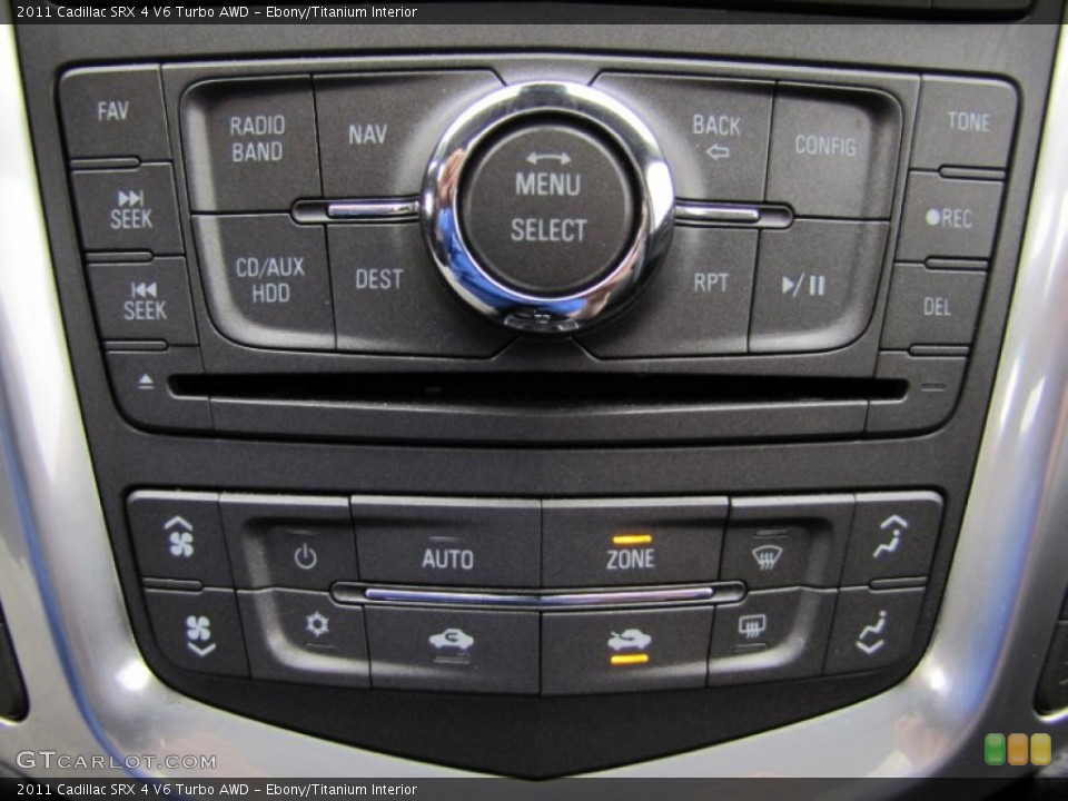 Ebony/Titanium Interior Controls for the 2011 Cadillac SRX 4 V6 Turbo AWD #64309217