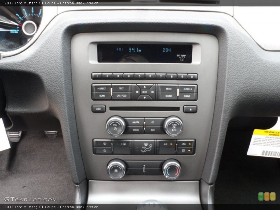 Charcoal Black Interior Controls for the 2013 Ford Mustang GT Coupe #64349578