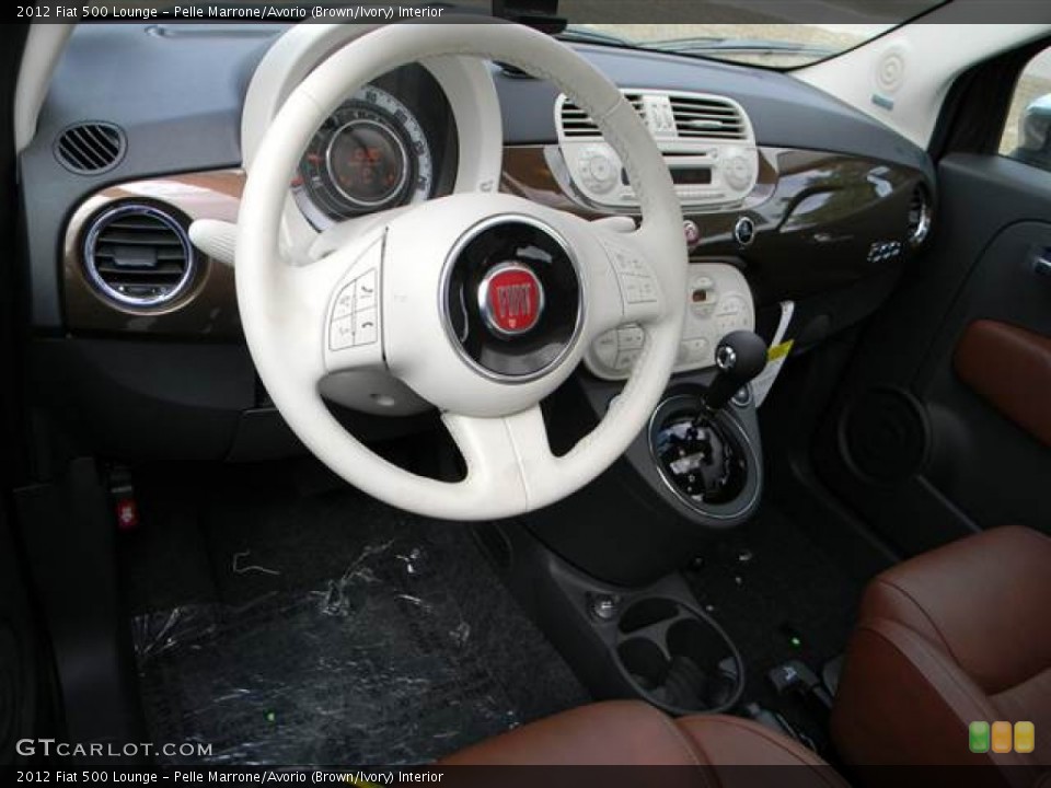 Pelle Marrone/Avorio (Brown/Ivory) Interior Steering Wheel for the 2012 Fiat 500 Lounge #64363263