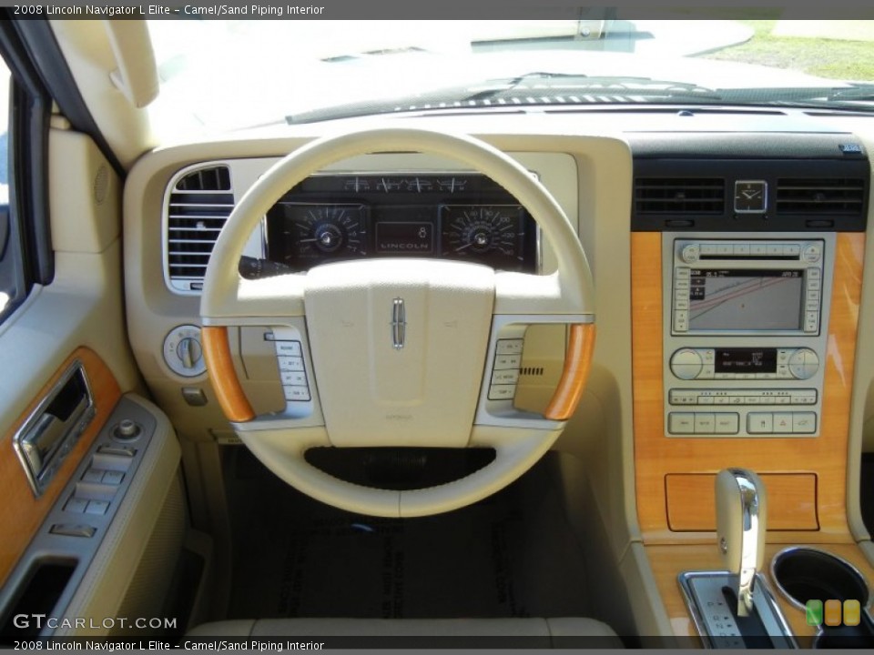 Camel/Sand Piping Interior Steering Wheel for the 2008 Lincoln Navigator L Elite #64366493