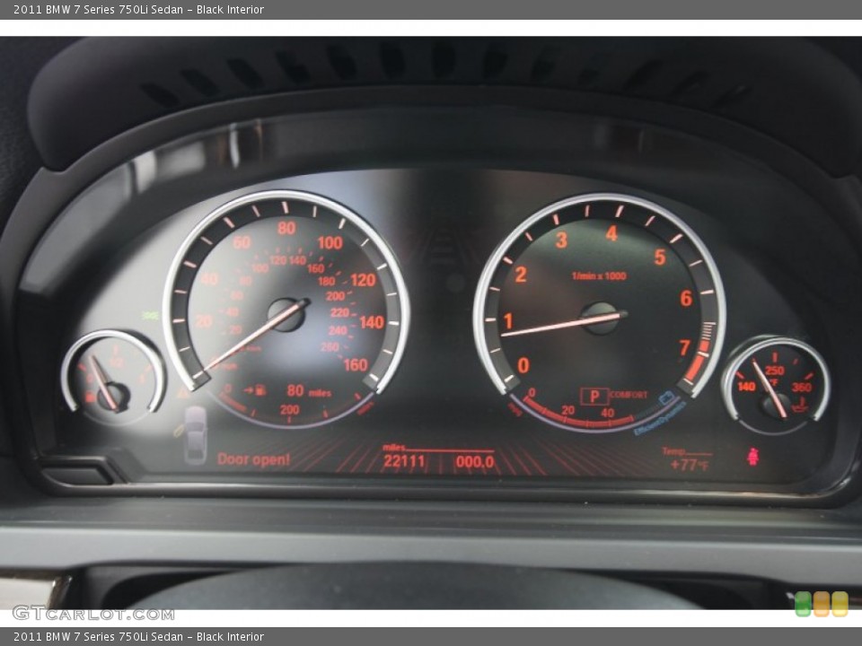 Black Interior Gauges for the 2011 BMW 7 Series 750Li Sedan #64372350