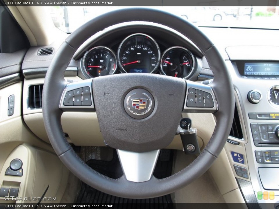 Cashmere/Cocoa Interior Steering Wheel for the 2011 Cadillac CTS 4 3.6 AWD Sedan #64382928