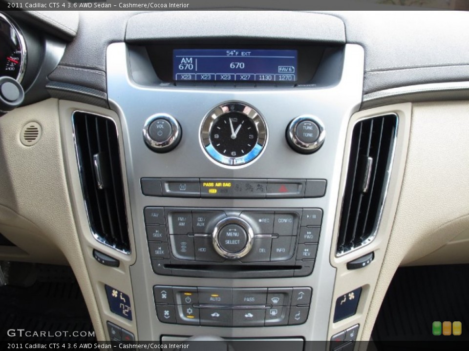 Cashmere/Cocoa Interior Controls for the 2011 Cadillac CTS 4 3.6 AWD Sedan #64382938