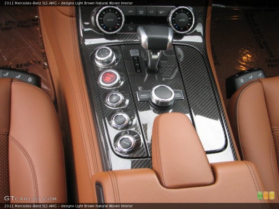 designo Light Brown Natural Woven Interior Controls for the 2011 Mercedes-Benz SLS AMG #64391154