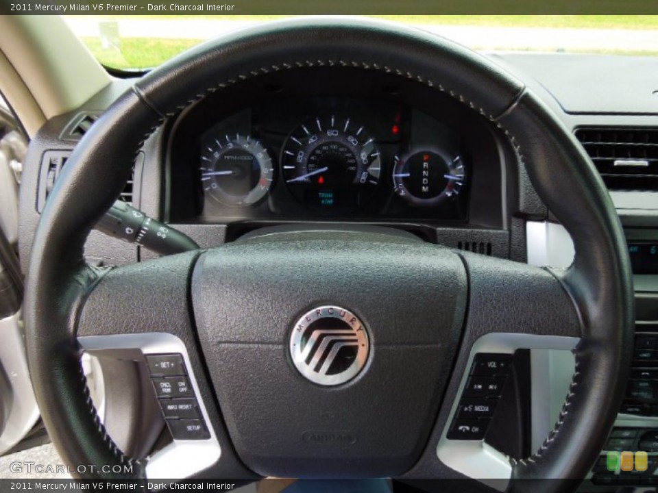 Dark Charcoal Interior Steering Wheel for the 2011 Mercury Milan V6 Premier #64399973