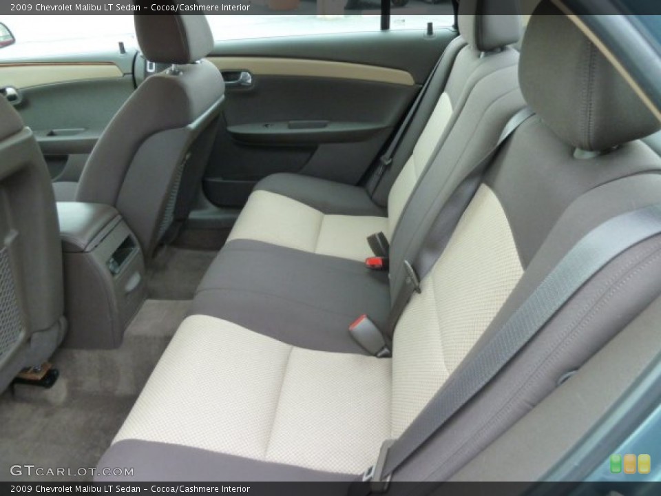 Cocoa/Cashmere Interior Rear Seat for the 2009 Chevrolet Malibu LT Sedan #64403273