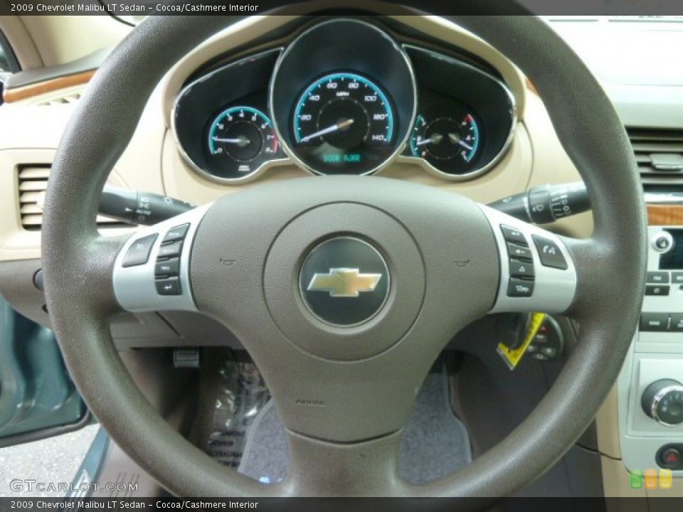 Cocoa/Cashmere Interior Steering Wheel for the 2009 Chevrolet Malibu LT Sedan #64403291