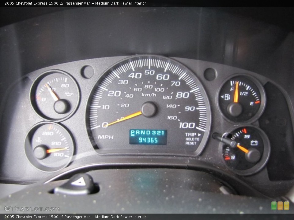 Medium Dark Pewter Interior Gauges for the 2005 Chevrolet Express 1500 LS Passenger Van #64405483
