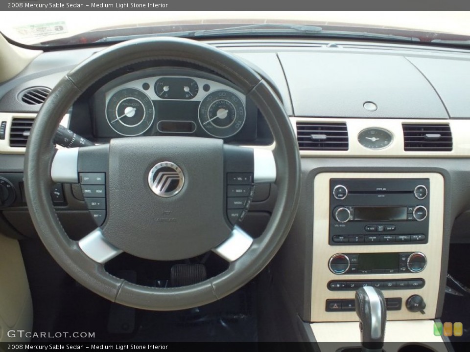 Medium Light Stone Interior Steering Wheel for the 2008 Mercury Sable Sedan #64407256