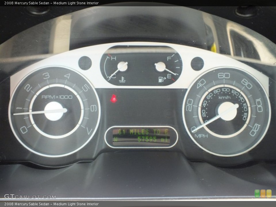 Medium Light Stone Interior Gauges for the 2008 Mercury Sable Sedan #64407289