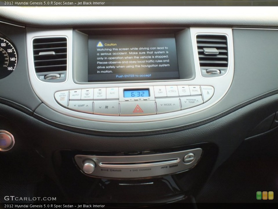 Jet Black Interior Controls for the 2012 Hyundai Genesis 5.0 R Spec Sedan #64409089