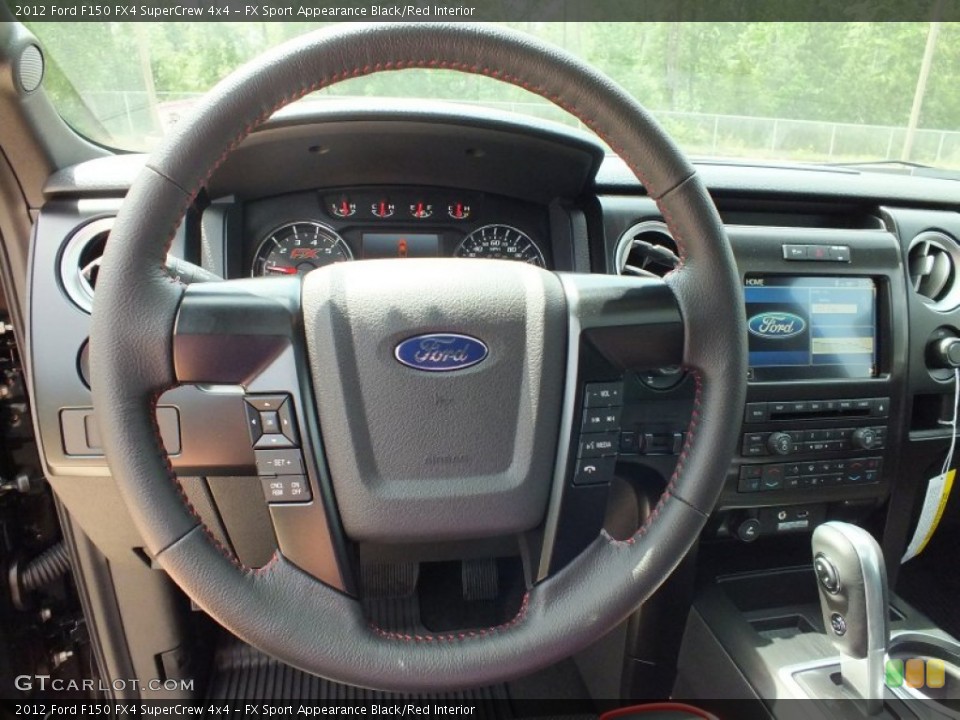 FX Sport Appearance Black/Red Interior Steering Wheel for the 2012 Ford F150 FX4 SuperCrew 4x4 #64409260