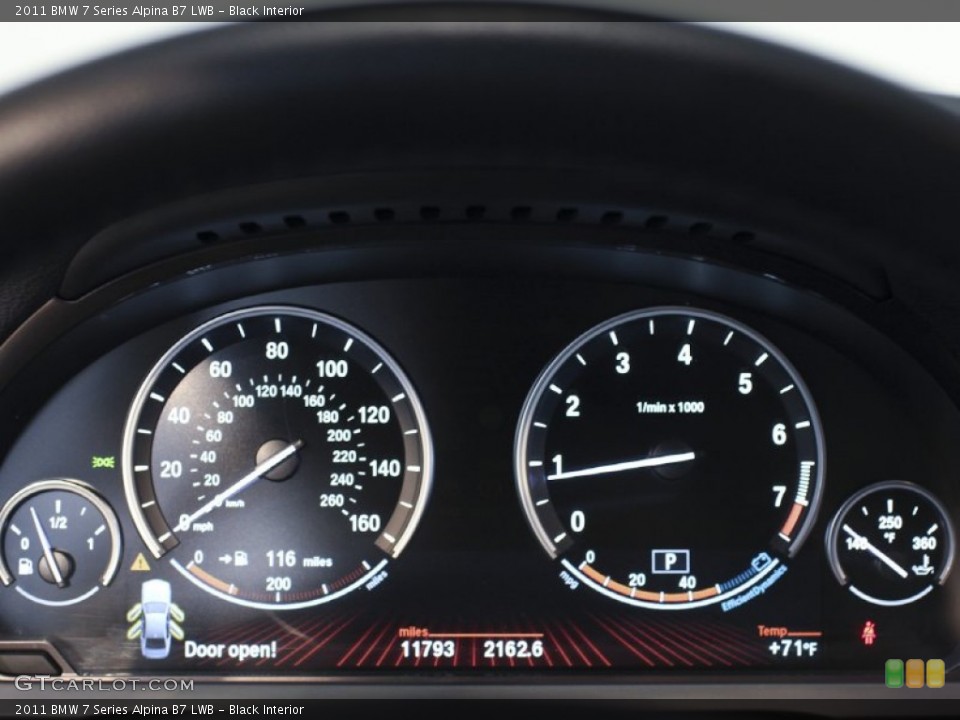 Black Interior Gauges for the 2011 BMW 7 Series Alpina B7 LWB #64426031