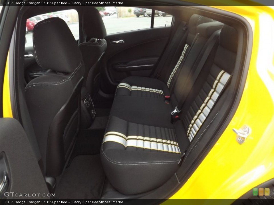 Black/Super Bee Stripes Interior Rear Seat for the 2012 Dodge Charger SRT8 Super Bee #64432730