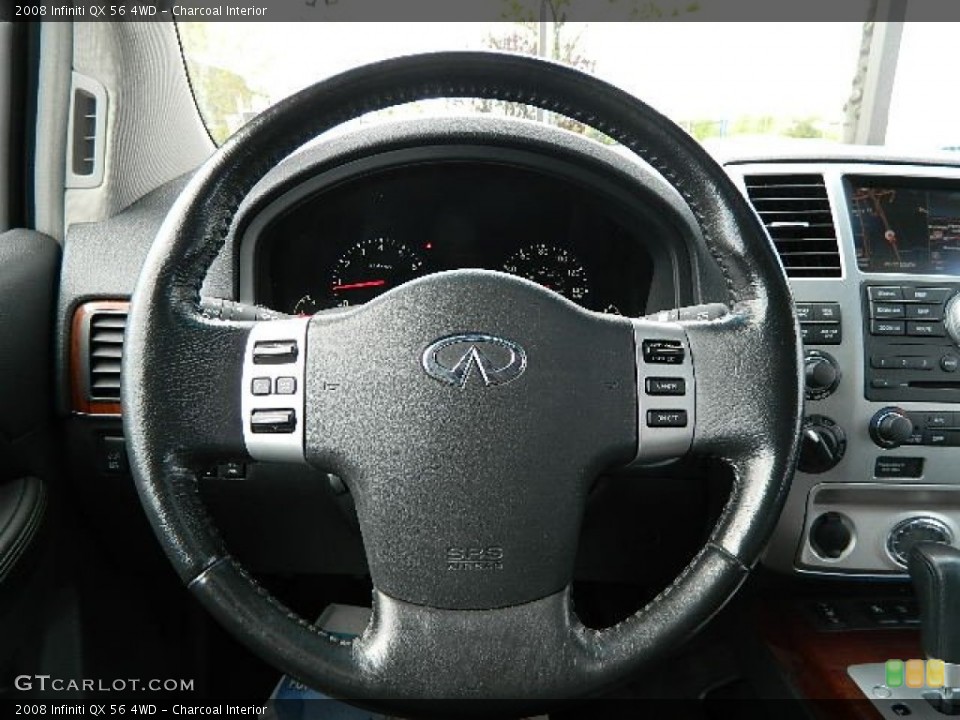 Charcoal Interior Steering Wheel for the 2008 Infiniti QX 56 4WD #64433654